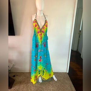 Long light weight multi color dress